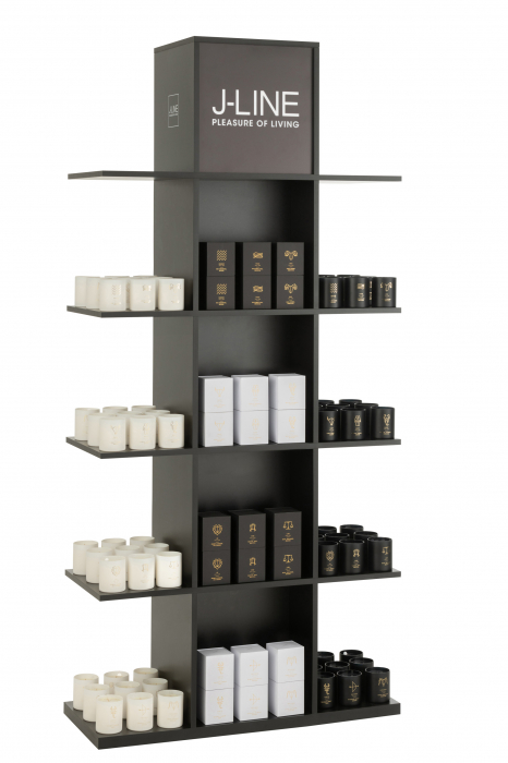 Etajera J-Line, Lemn, Negru, 100x40x215 cm [4]