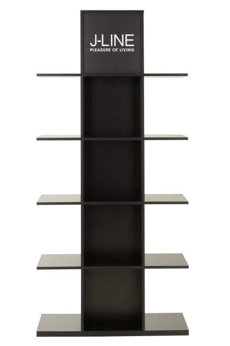 Etajera J-Line, Lemn, Negru, 100x40x215 cm [3]