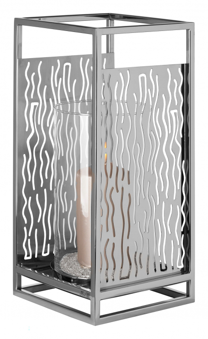 EZ-NICOSA, Suport lumânare, inox, Sticlă, l.19, l.19, h.40 cm [4]