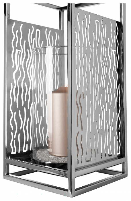 EZ-NICOSA, Suport lumânare, inox, Sticlă, l.19, l.19, h.40 cm [5]