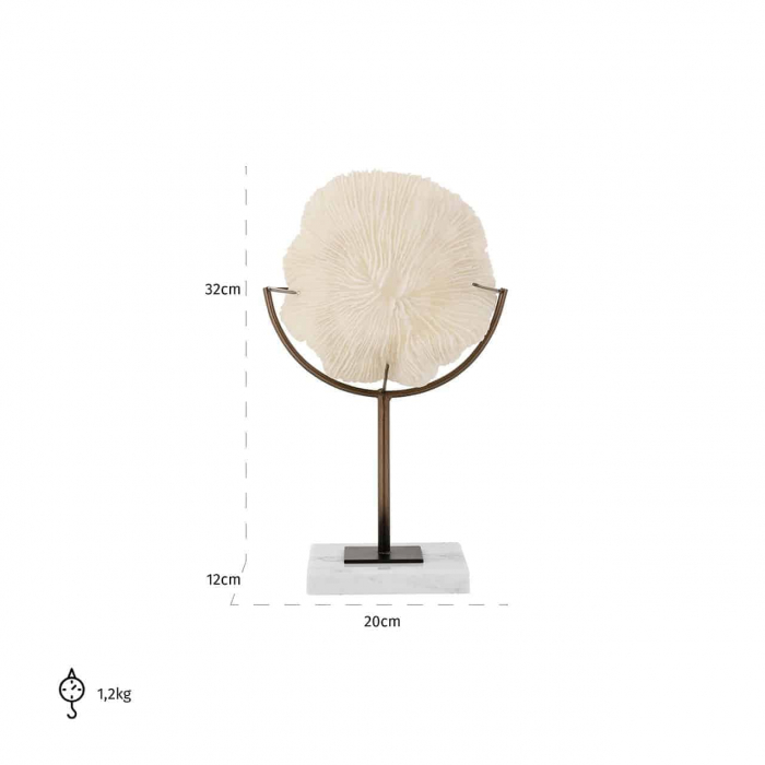 Coral artificial Jada (alb), Dims: 32.0 x 20.0 x 12.0 cm [3]
