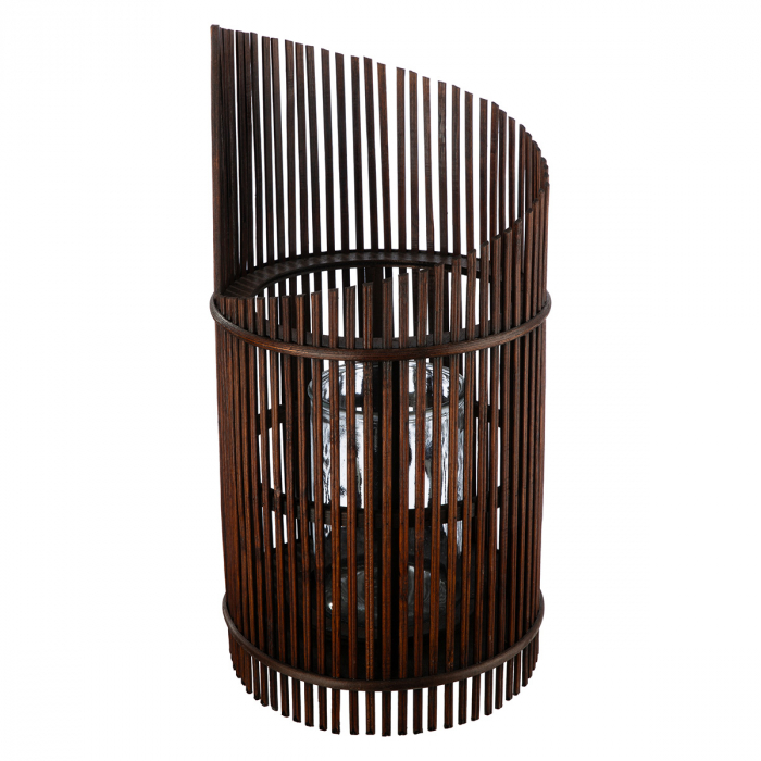 Felinar, cilindric, Bambus, maro, PU 3, H 35 cm, D 17 cm [1]
