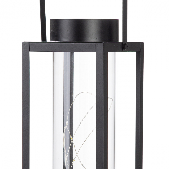 Felinar (LED), dreptunghiular, Metal, negru, PU 4, L. 11 cm, l. 12 cm, H 40 cm [2]