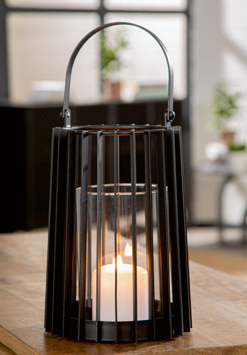 Felinar, Metal, negru, PU 2, H 32 cm, D 16 cm [3]