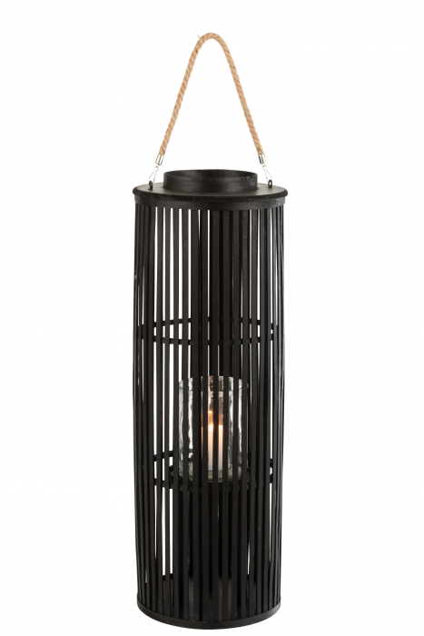 Felinar, Rachita/Bambus, Negru, 25x13x80 cm [2]