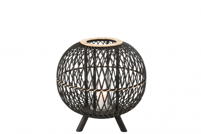 Felinar, Rachita/bambus, Negru, 43x43x43 cm [2]