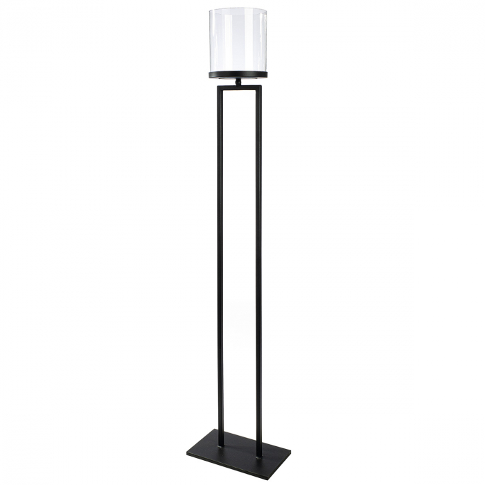 Felinar, rotund, fier, negru, PU 2, L. 15 cm, l. 25 cm, H 123 cm [1]