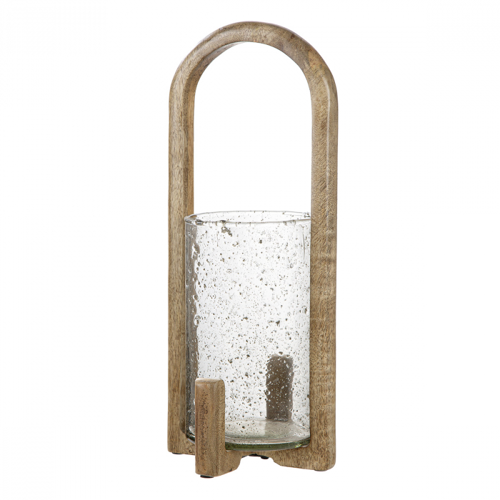 Felinar, rotund, punctat, sticlă, transparent, culori naturale, PU 2, L. 17 cm, l. 17 cm, H 40 cm [1]