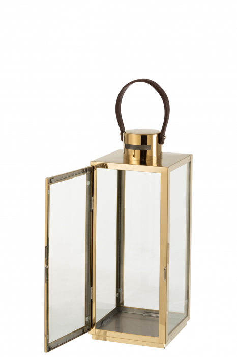 Felinar Square, Steel, Auriu, 17x17x52 cm [2]