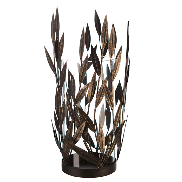 Felinar Twigs metal, auriu , 50x13 cm