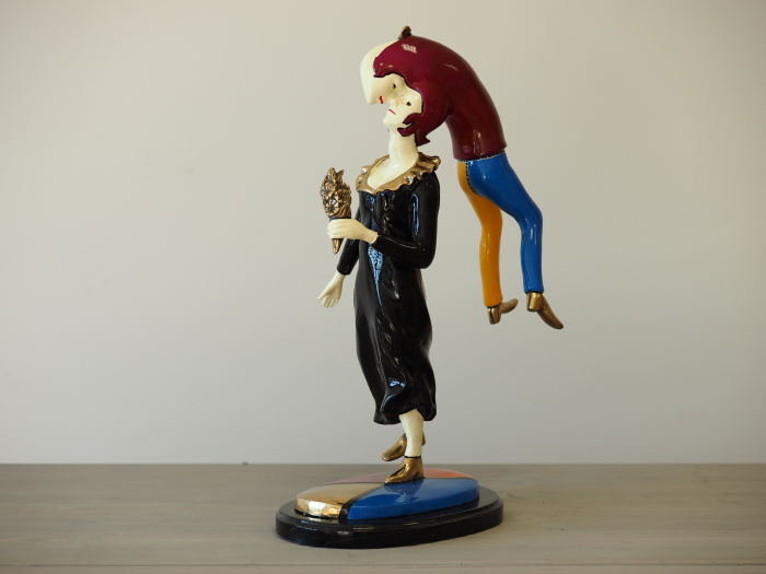 Figurina moderna colorata, Bronz, 56 X 19 X 38 cm