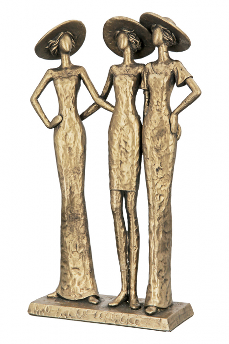 Figurina 3 Divas, Rasina, Auriu, 6.5x15.5x30.5 cm