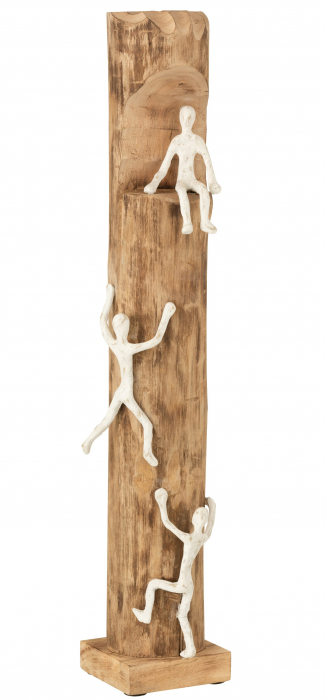 Figurina 3climbers, Lemn, Natural, 16x16x73 cm