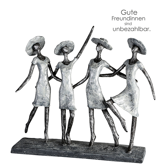 Figurina 4 Ladys rasina, alb argintiu, 34x37x9 cm GILDE