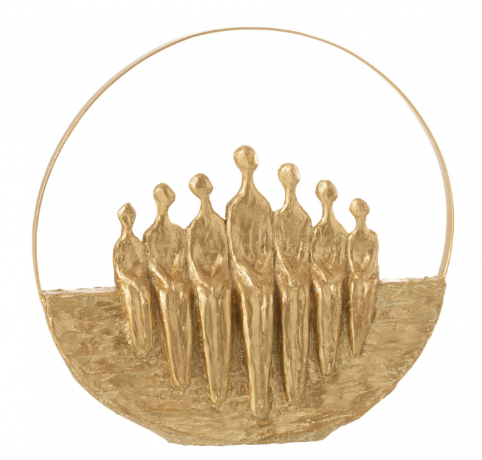 Figurina 7 pieces Circle, Rasina, Gold, 30x8x30 cm