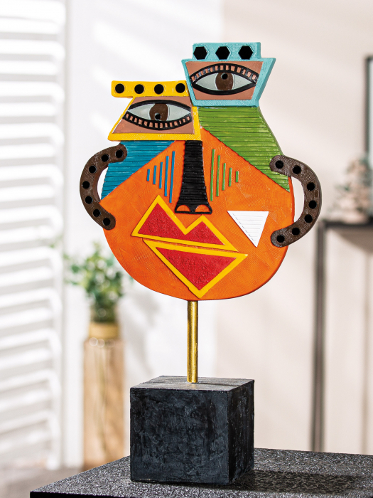 Figurina abstract Kupka, metal compozit, multicolor, 27x47x11 cm