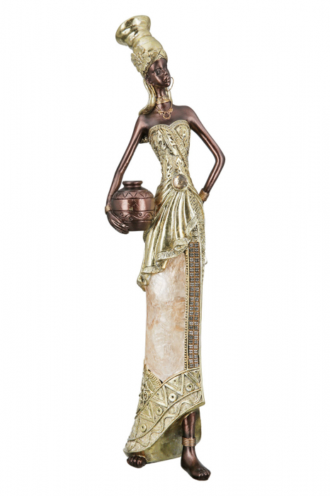 Figurina Aminata, Rasina, Auriu, 12x11x46.5 cm
