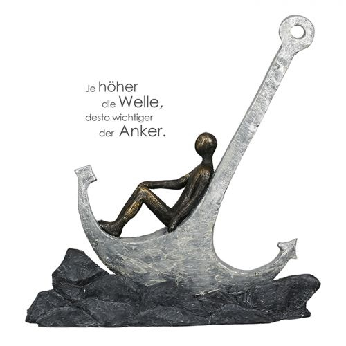 Figurina anchor, rasina, bronz gri, 7x24x25 cm