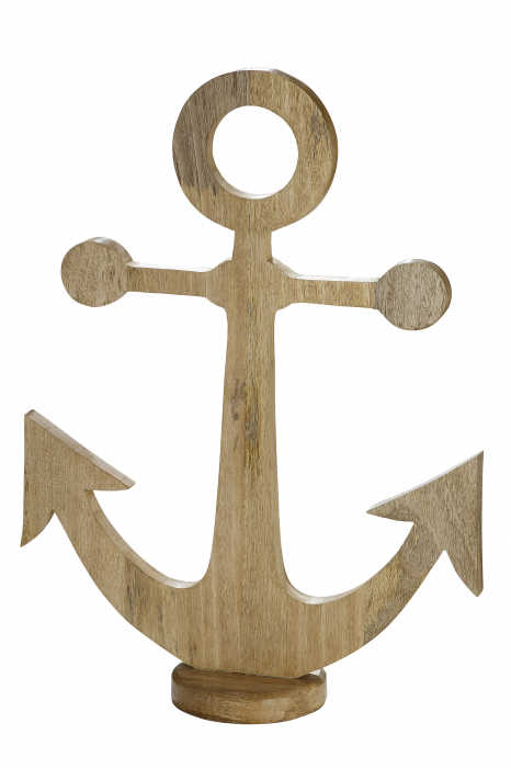 Figurina anchor standing, lemn, maro, 39x55x2.5 cm lotusland.ro