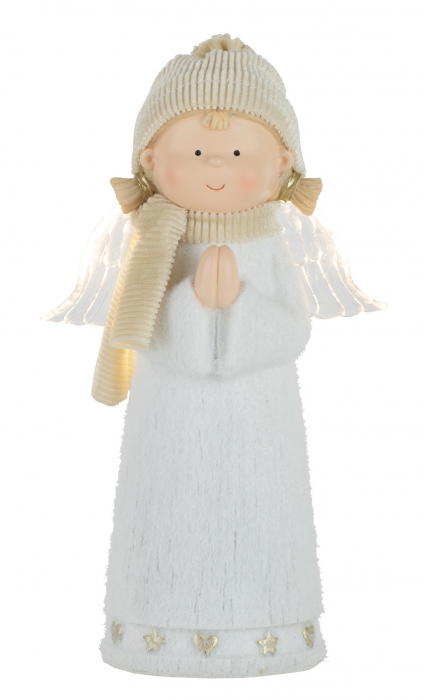 Figurina Angel Led Medium, Rasina, Multicolor, 12.5x12.5x24 cm