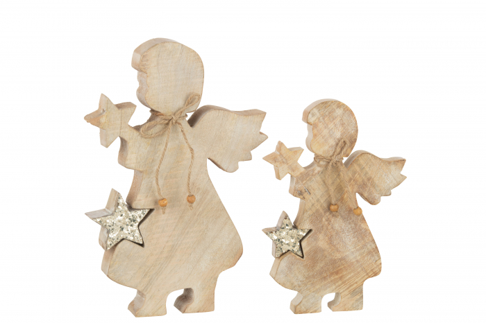 Figurina Angel Star, Lemn, Maro, 19.5x19.5x29 cm [3]