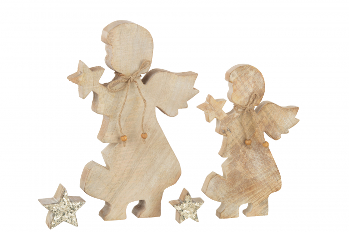 Figurina Angel Star, Lemn, Maro, 19.5x19.5x29 cm [4]