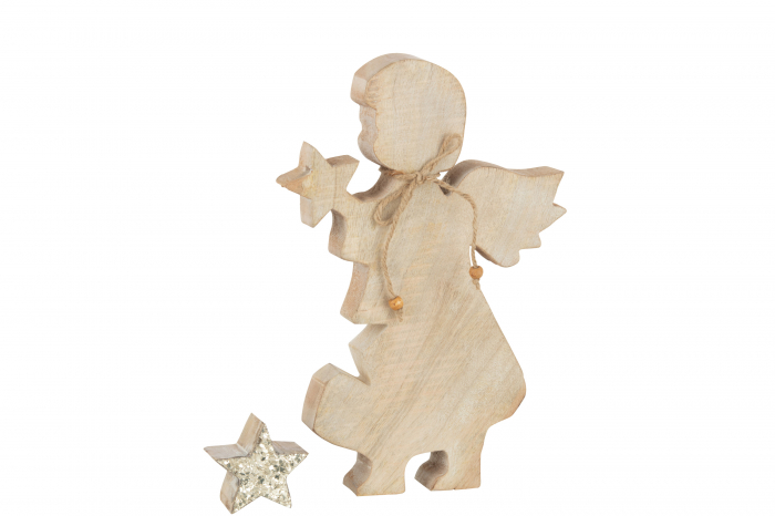 Figurina Angel Star, Lemn, Maro, 19.5x19.5x29 cm [2]