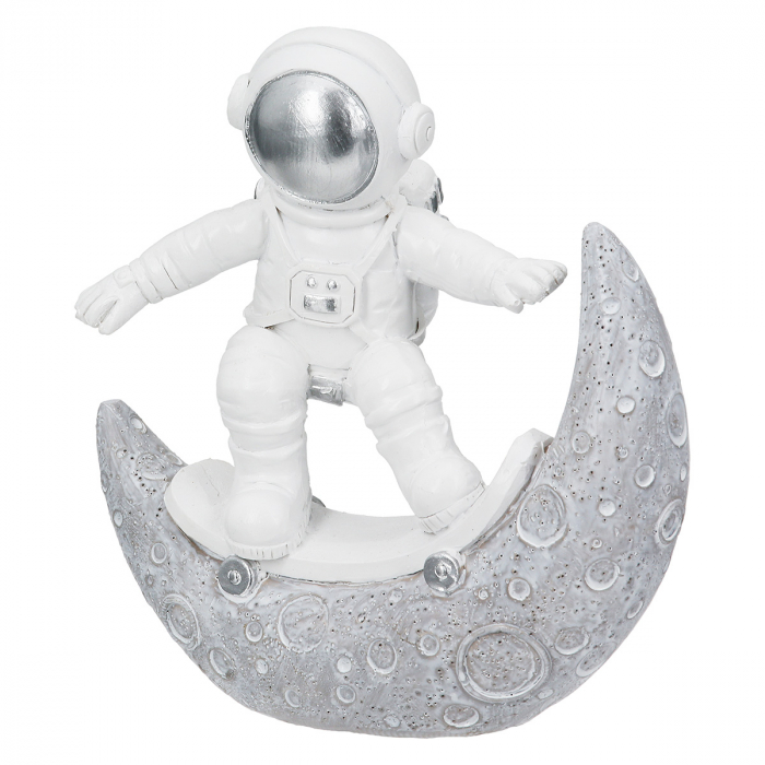 Figurină, Astronaut, Galaxy, Poly, argintiu, alb, PU 6, 3 buc. asortate, L. 4,5 cm, L. 11 cm, H. 12 cm [4]