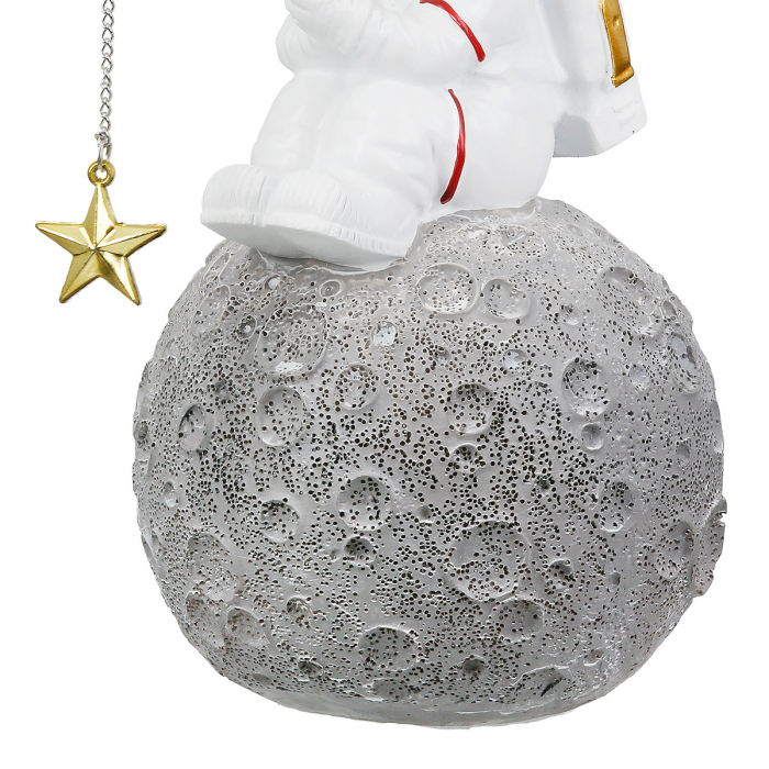 Figurină, Astronaut, Galileo, Polirășină, gri, alb, PU 4, 2 buc. asortate, L. 13,5 cm, L. 10 cm, H. 18 cm [5]