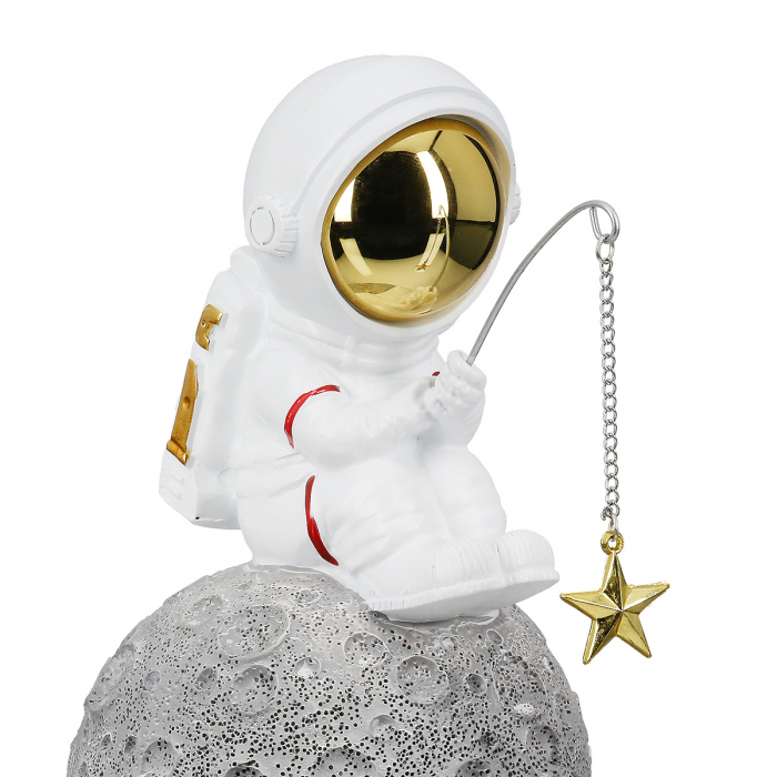 Figurină, Astronaut, Galileo, Polirășină, gri, alb, PU 4, 2 buc. asortate, L. 13,5 cm, L. 10 cm, H. 18 cm [4]