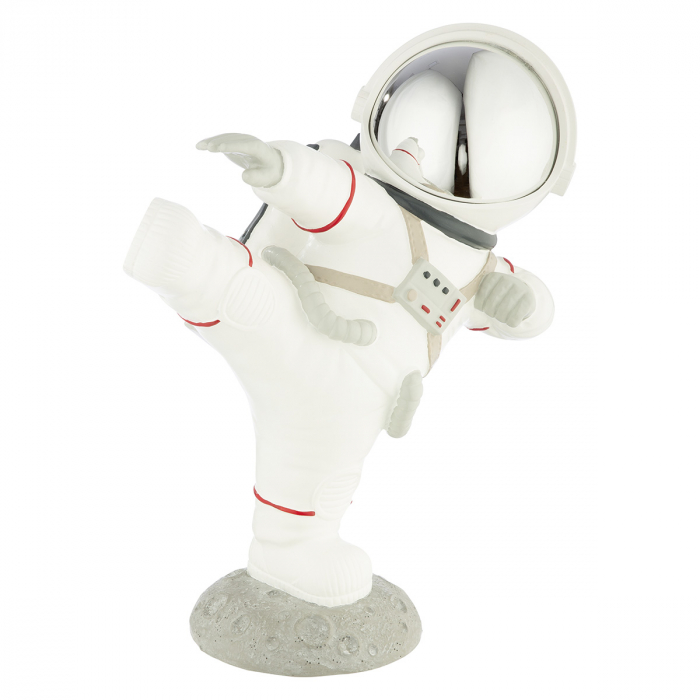 Figurină, Astronaut, Rășină sintetică, alb, argintiu, PU 2, 2 asortate, L. 13 cm, l. 26 cm, H 22 cm [3]