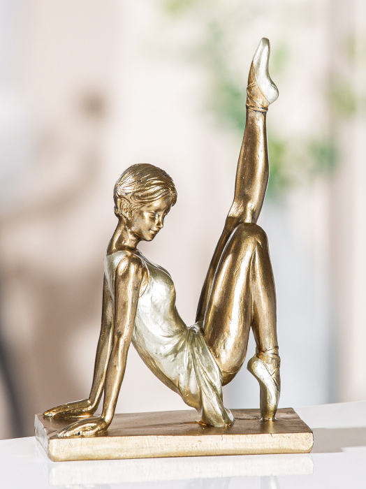 Figurina balerina Dancer, compozit, auriu, 12x18.5x6 cm