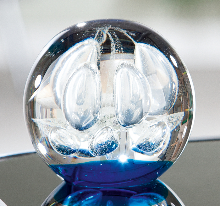 Poza Figurina Ball, sticla, albastru transparent, 6.5x7 cm