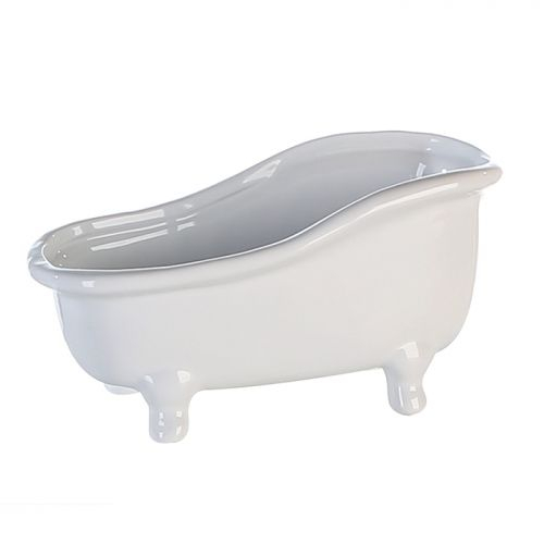 Figurina bathtub, ceramica, alb, 25x14 cm