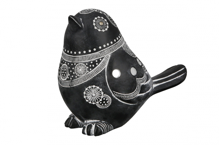 Figurina Bird Adorno, Rasina, Negru, 9x17x13 cm