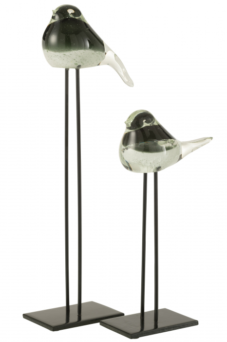 Figurina Bird On Foot, Sticla, Verde, 15x8x44 cm [2]