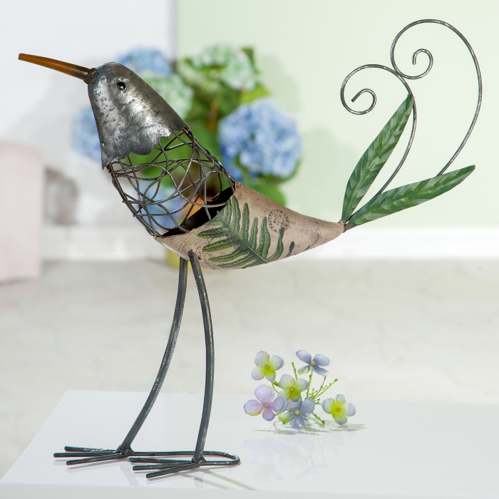Figurina Bird Porentah, metal, multicolor, 39x36x12 cm