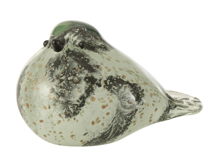 Figurina Bird, Sticla, Gri, 15x9x9 cm