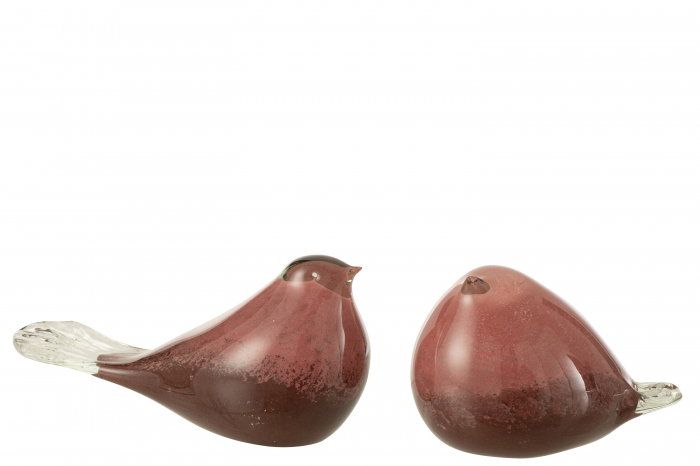 Figurina Bird, Sticla, Roz, 22x8x10 cm [2]