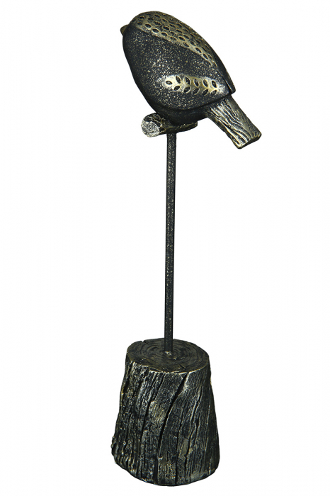 Figurina Bird Woody, Rasina, Bronz/Auriu, 9x36x10 cm [2]