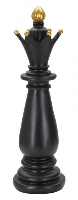 Figurina Bishop, Rasina, Negru Auriu, 38.5x12.5x12.5 cm