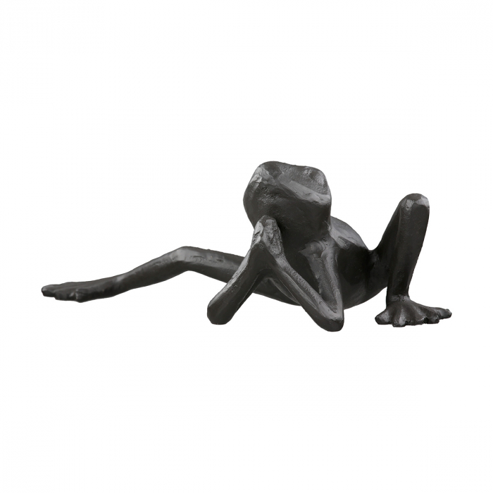 Figurină, Broască,  yoga, Fier, maro închis, PU 3, 3 buc. asortate, L. 7 cm, L. 17 cm, H. 12 cm [4]