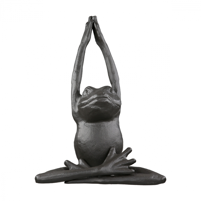 Figurină, Broască,  yoga, Fier, maro închis, PU 3, 3 buc. asortate, L. 7 cm, L. 17 cm, H. 12 cm [3]