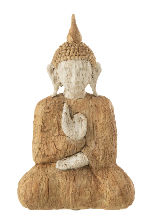 Figurina Buddah Sitting Small, Rasina, Natural, 15.5x15.5x26.5 cm