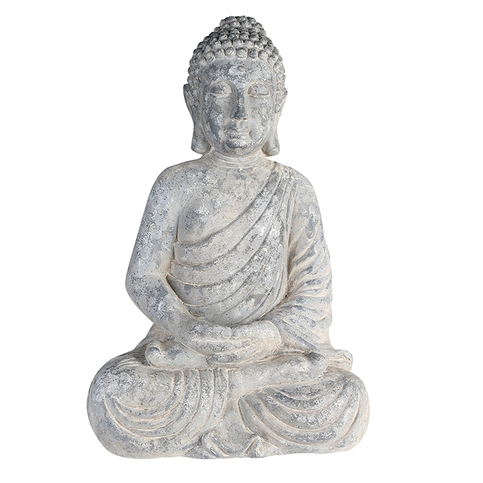 Figurina Buddha, compozit, gri, 26x40x63 cm