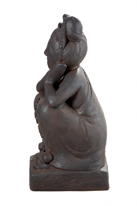 Figurina Buddha on base Calma, Fibra de sticla, Maro, 27.5x34.5x70 cm [4]