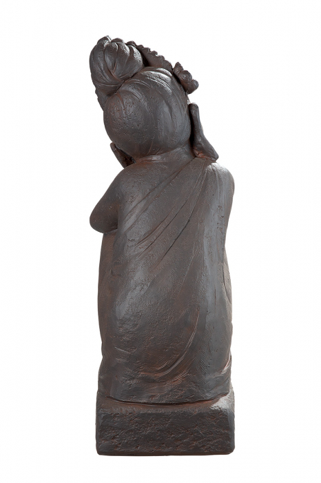Figurina Buddha on base Calma, Fibra de sticla, Maro, 27.5x34.5x70 cm [3]