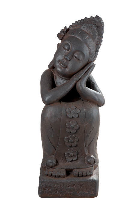 Figurina Buddha on base Calma, Fibra de sticla, Maro, 27.5x34.5x70 cm [5]
