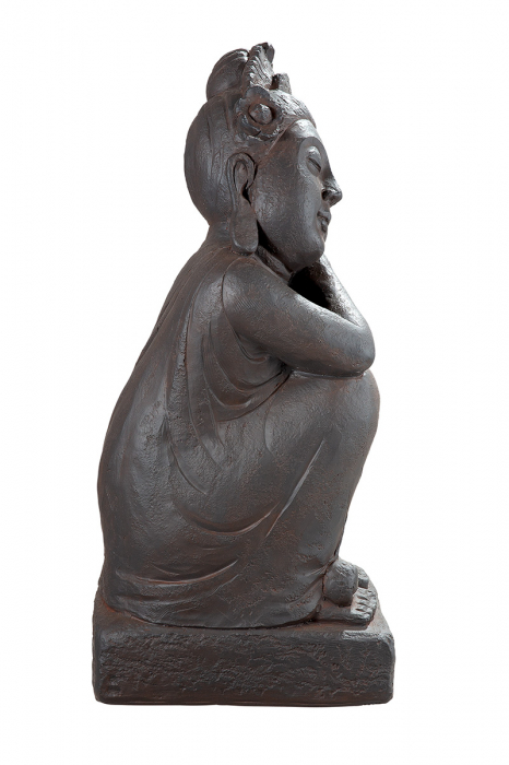 Figurina Buddha on base Calma, Fibra de sticla, Maro, 27.5x34.5x70 cm [2]