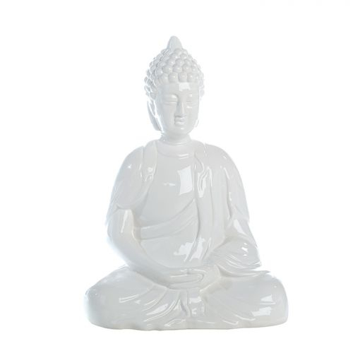 Figurina buddha Spirit, ceramica, alb, 18x26x35 cm